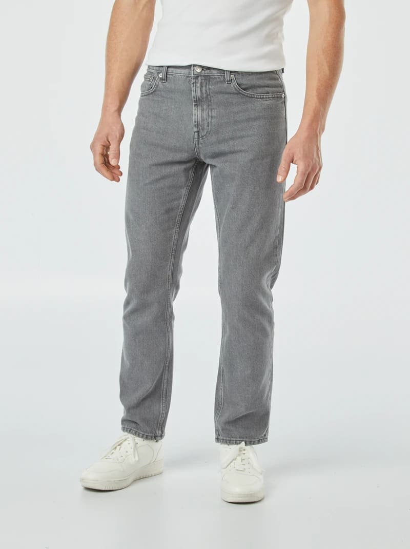 5 pocket straight jeans-grey